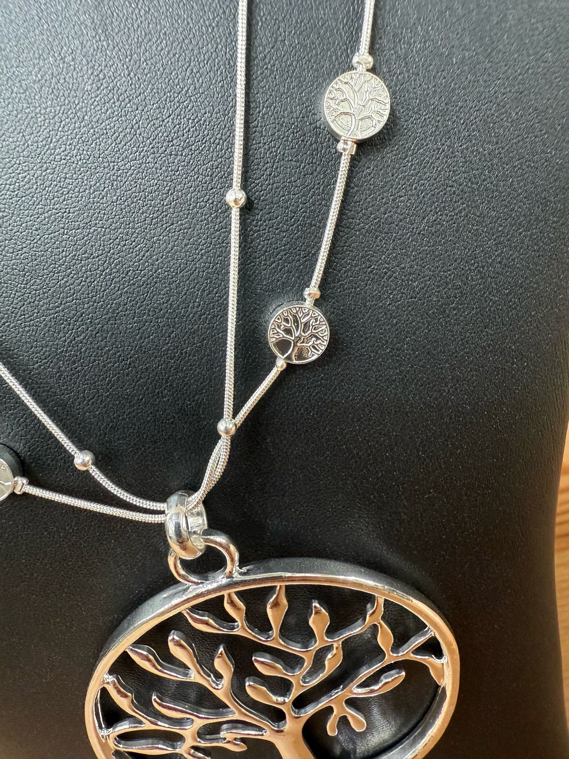 Double Layer Tree Of Life Pendant Necklace