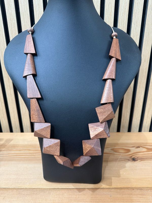 Terra Form Sculptured Wooden Necklace