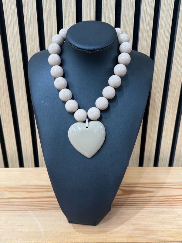 Honey Stone Heart Necklace