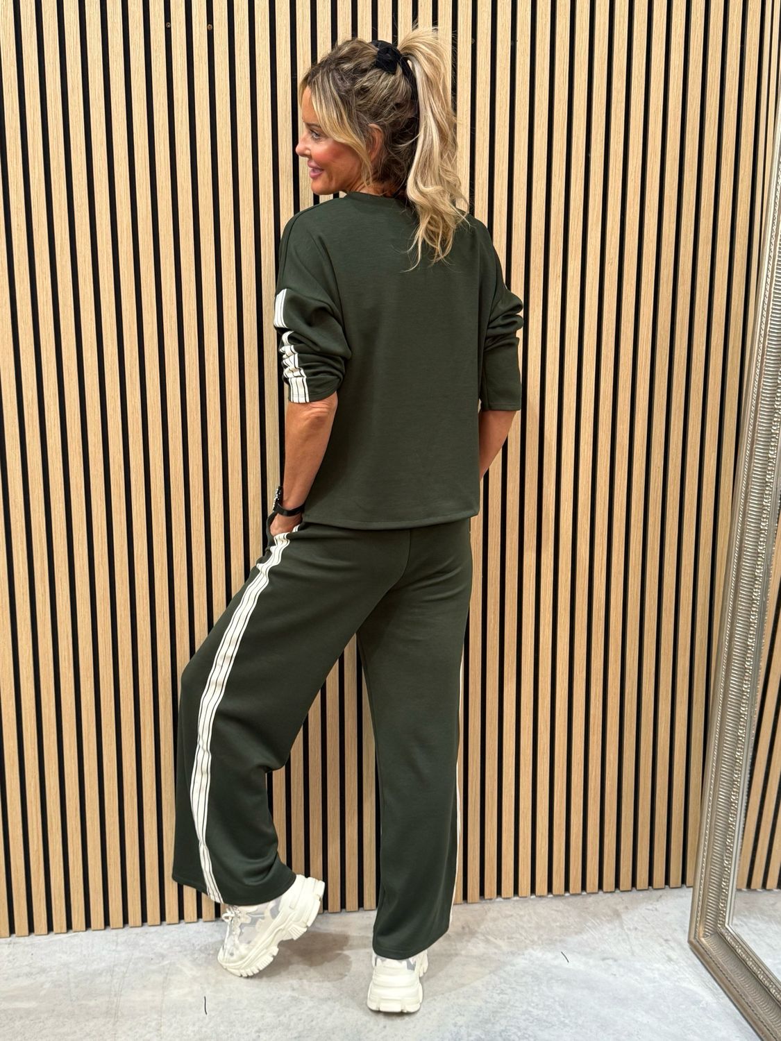 Sadie Stripe Detail Co-ord Set Khaki