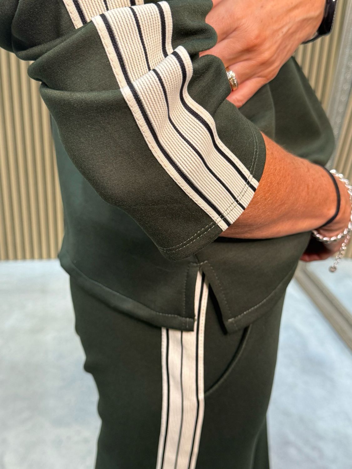 Sadie Stripe Detail Co-ord Set Khaki