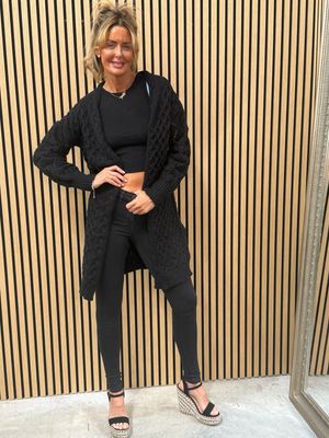 Trudy Chunky Knit Longline Cardigan Black