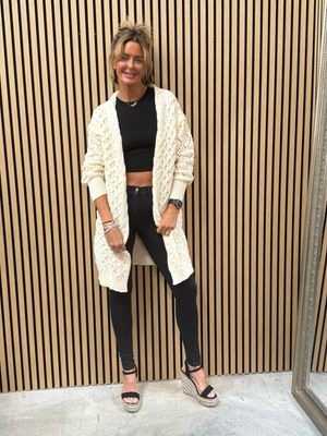 Trudy Chunky Knit Longline Cardigan Cream