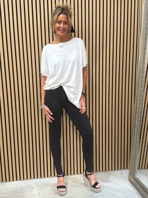 Sally A-symmetric Top With Button Detail White
