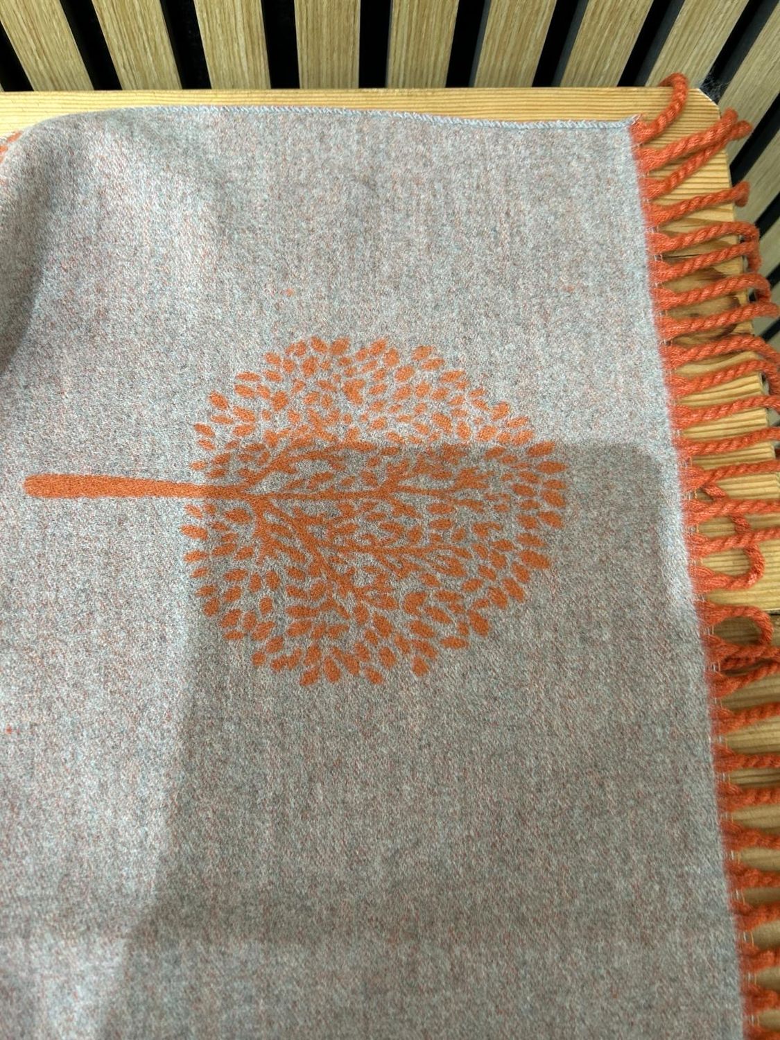 Tree Of Life Reversible Scarf Orange &amp; Grey
