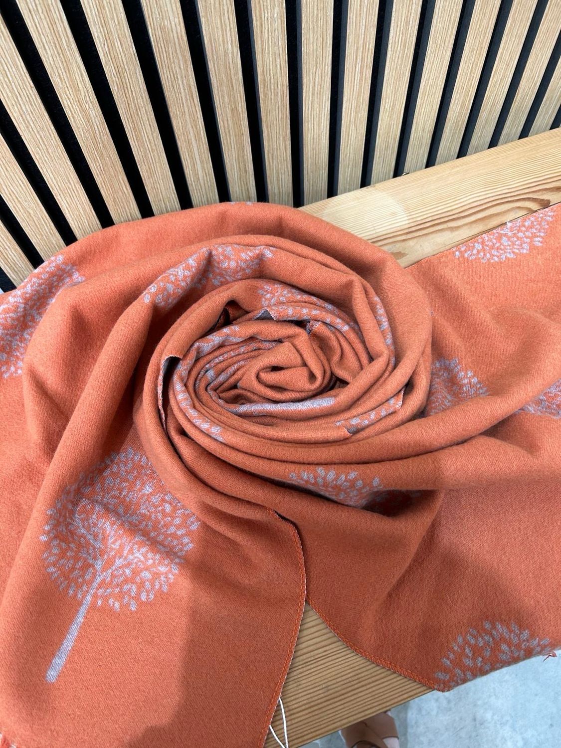 Tree Of Life Reversible Scarf Orange &amp; Grey