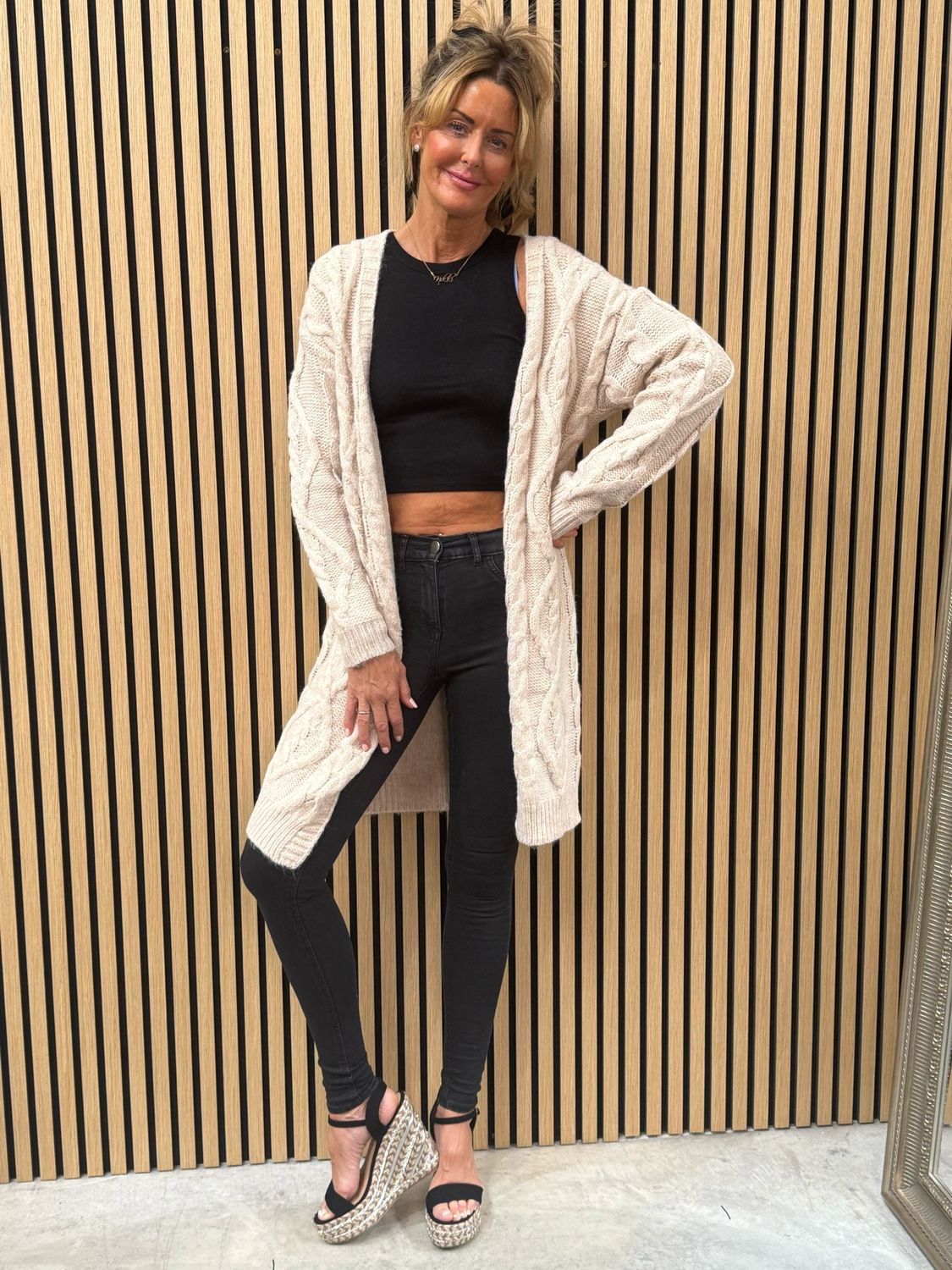 Cosy Knit Cardigan Beige