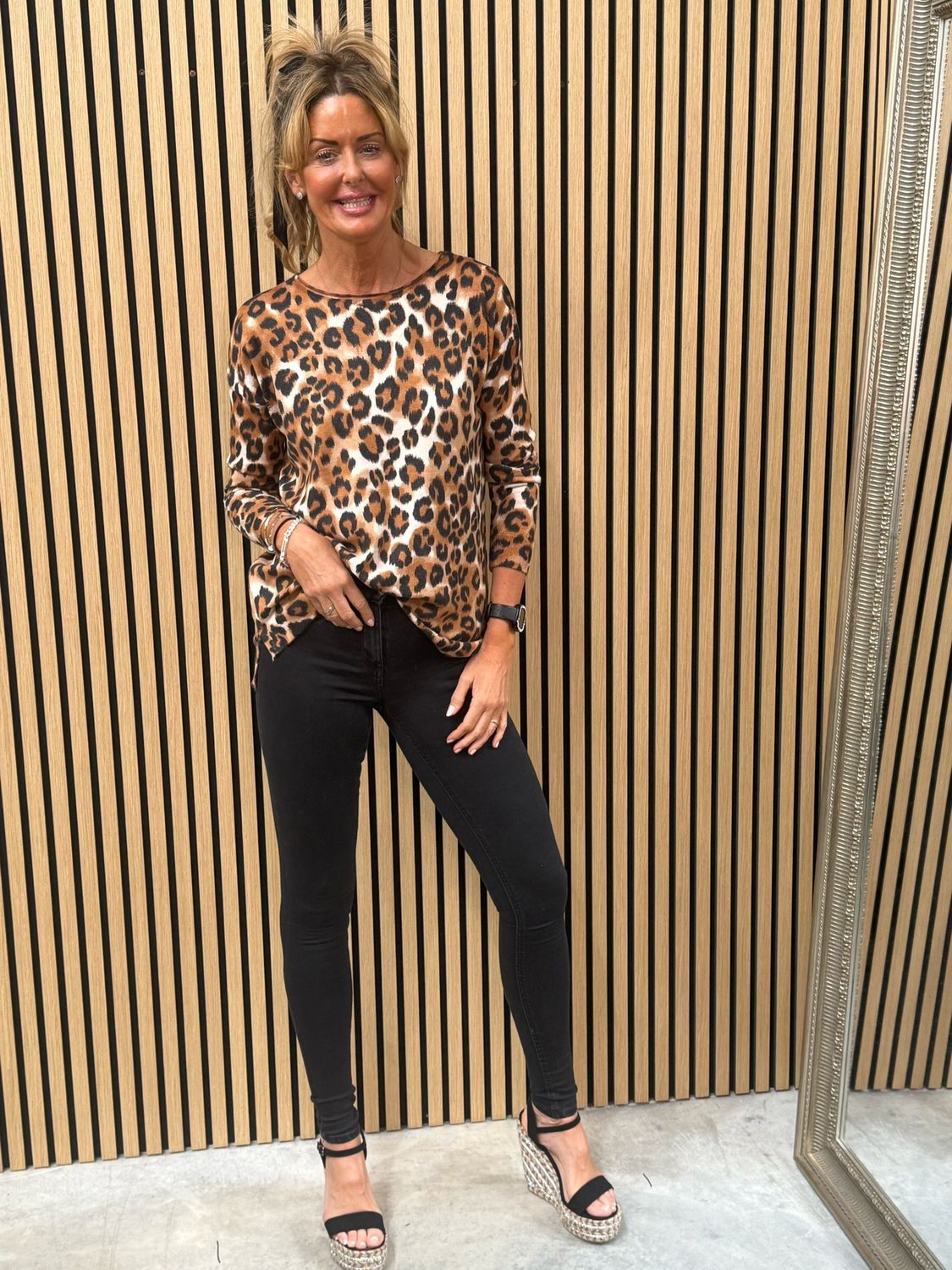 Leopard Print Knit Top