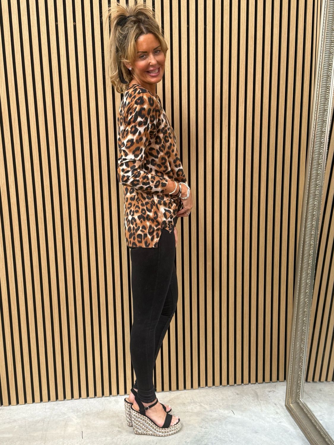 Leopard Print Knit Top