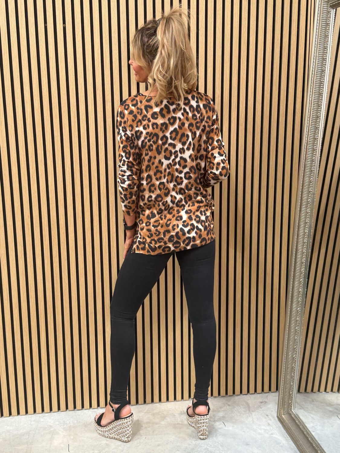 Leopard Print Knit Top