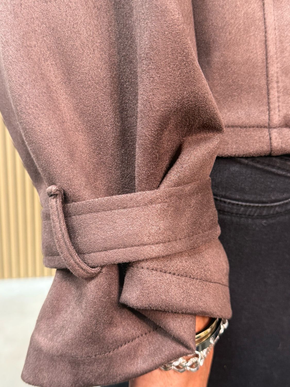 Harper - Double Breasted Cropped Jacket Chocolate