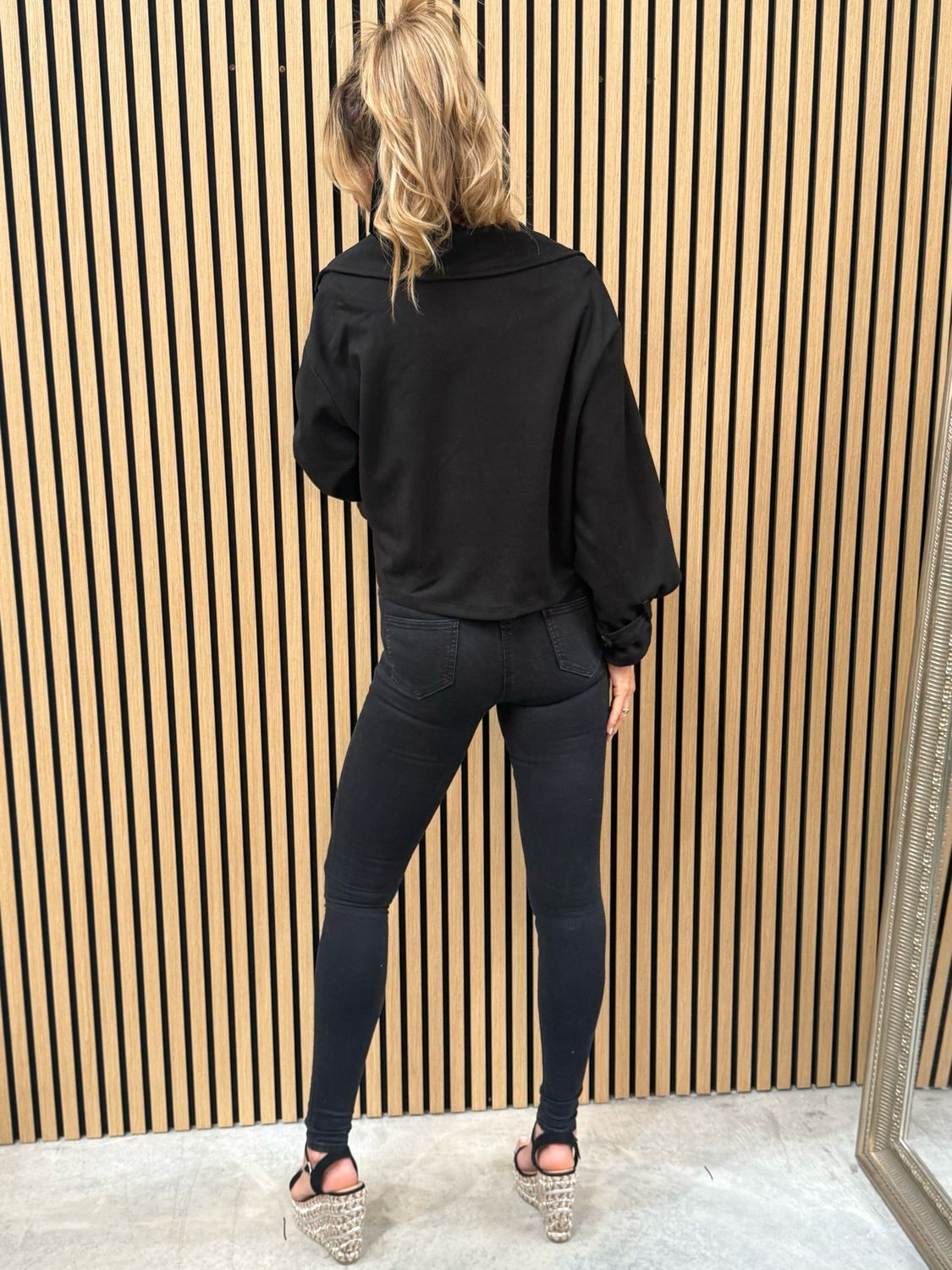 Harper - Double Breasted Cropped Jacket Black