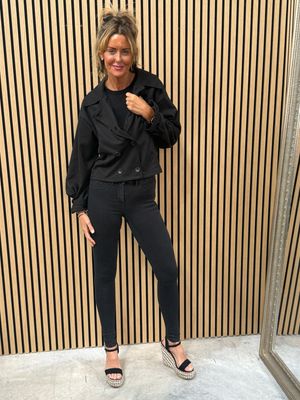 Harper - Double Breasted Cropped Jacket Black