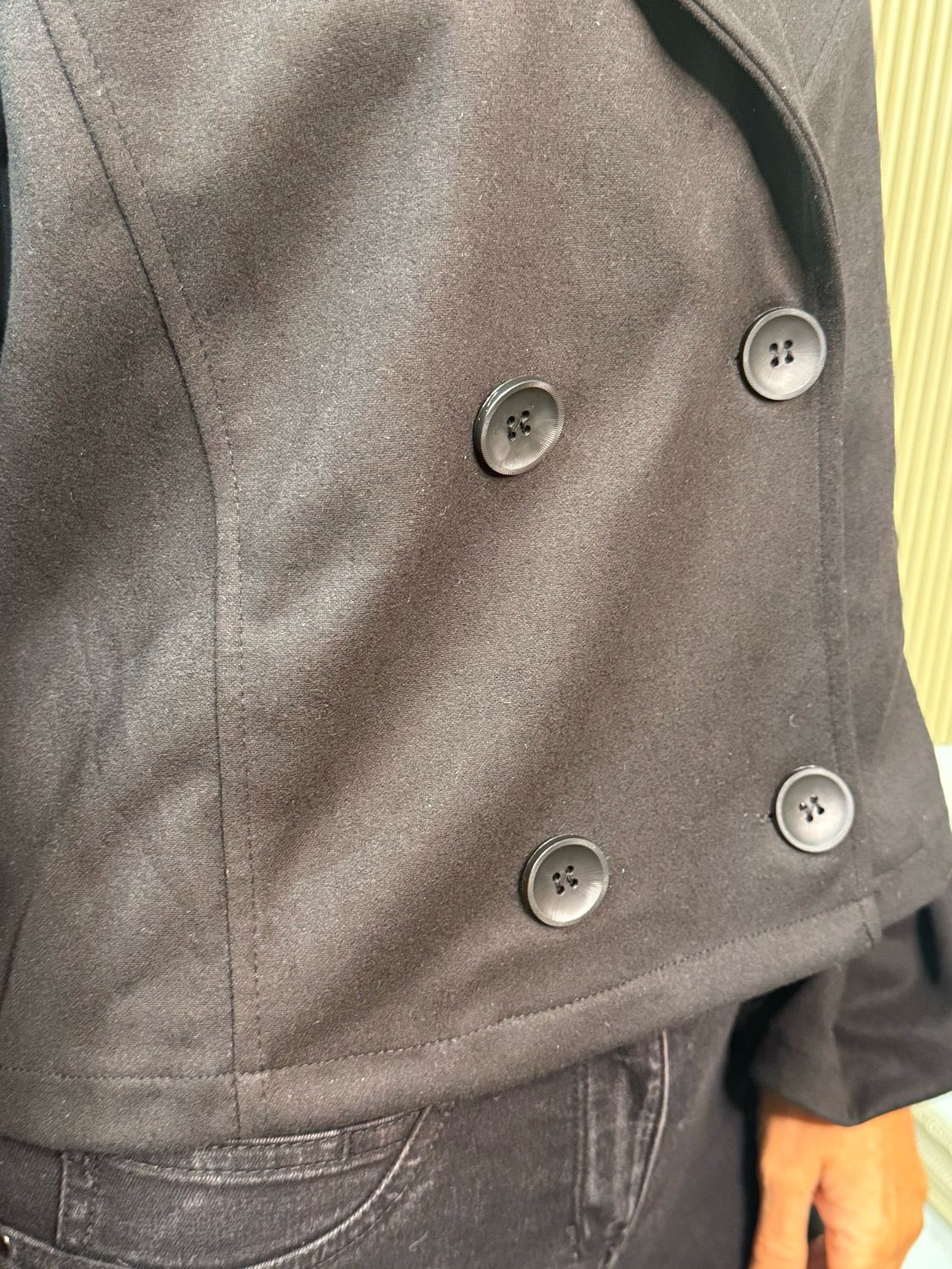 Harper - Double Breasted Cropped Jacket Black