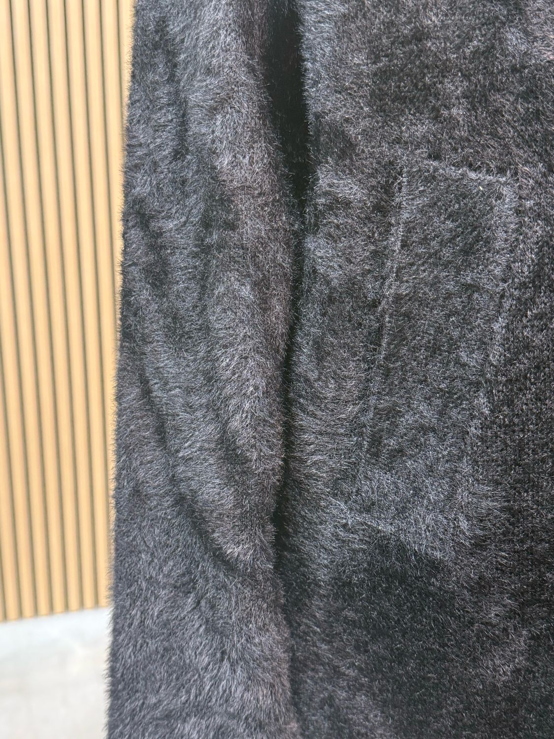 Velora - Teddy Double Breasted Coat Black