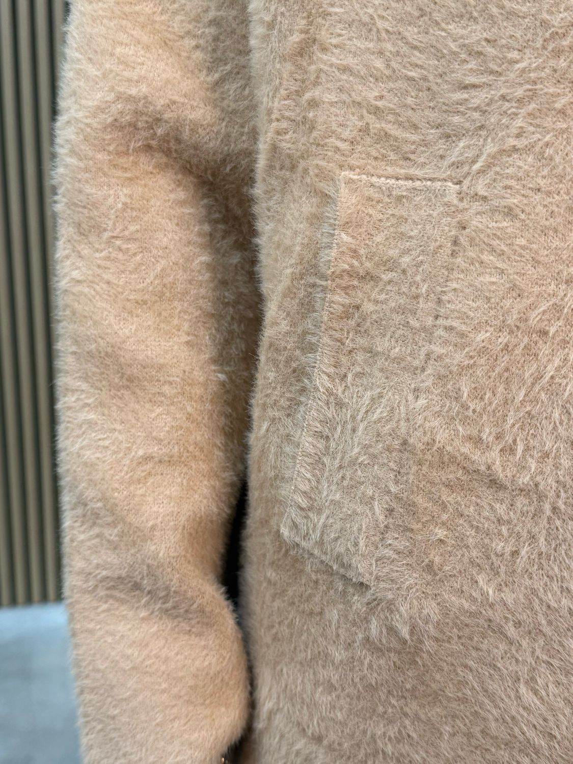 Velora - Teddy Double Breasted Jacket Camel