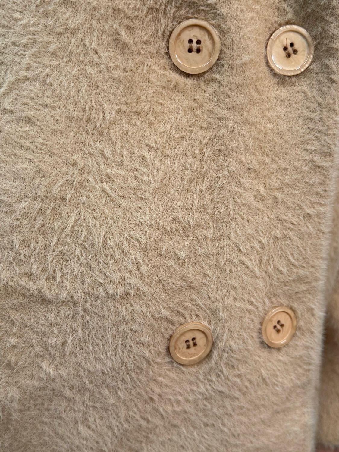 Velora - Teddy Double Breasted Jacket Camel