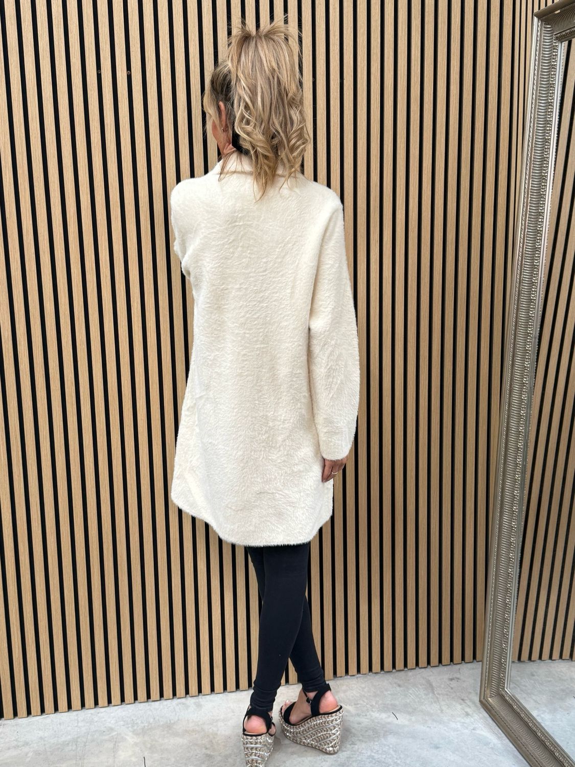 Velora - Teddy Double Breasted Jacket Cream