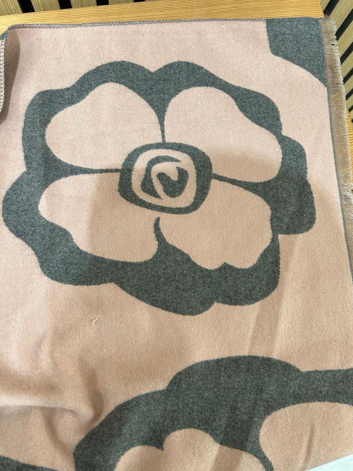 Blush &amp; Grey Reversible Floral Pattern Scarf