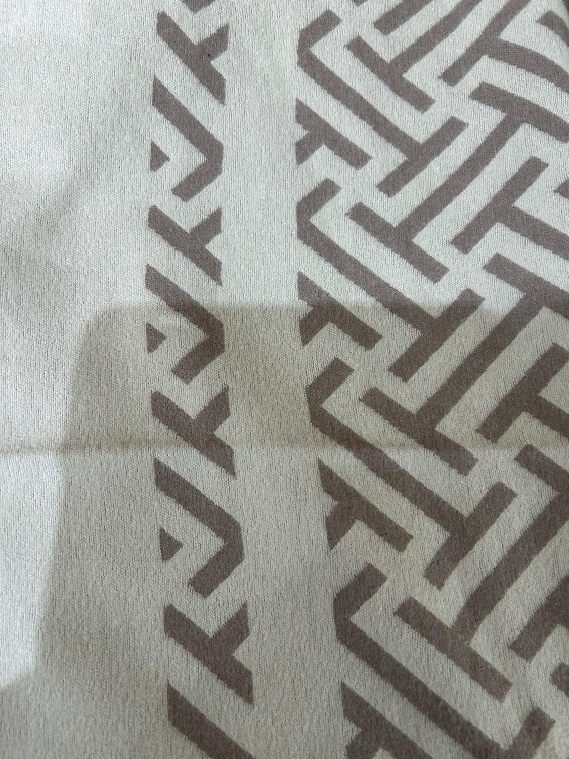 Taupe &amp; Cream Reversible Geometric Scarf