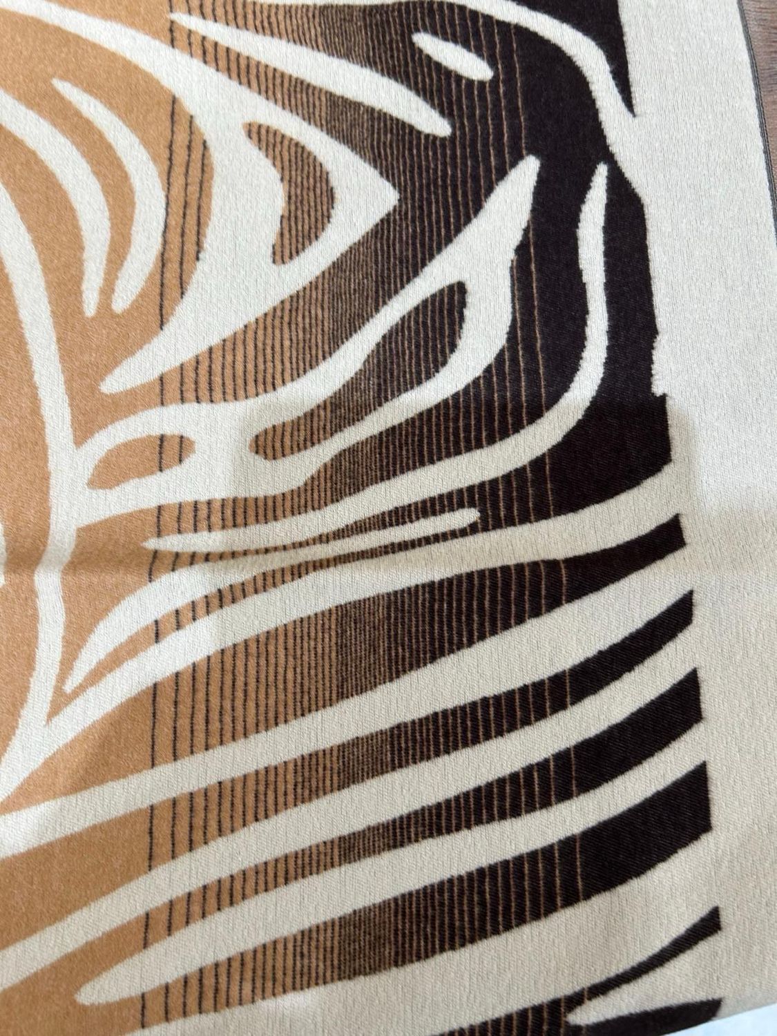 Camel &amp; Chocolate Reversible Zebra Print Scarf