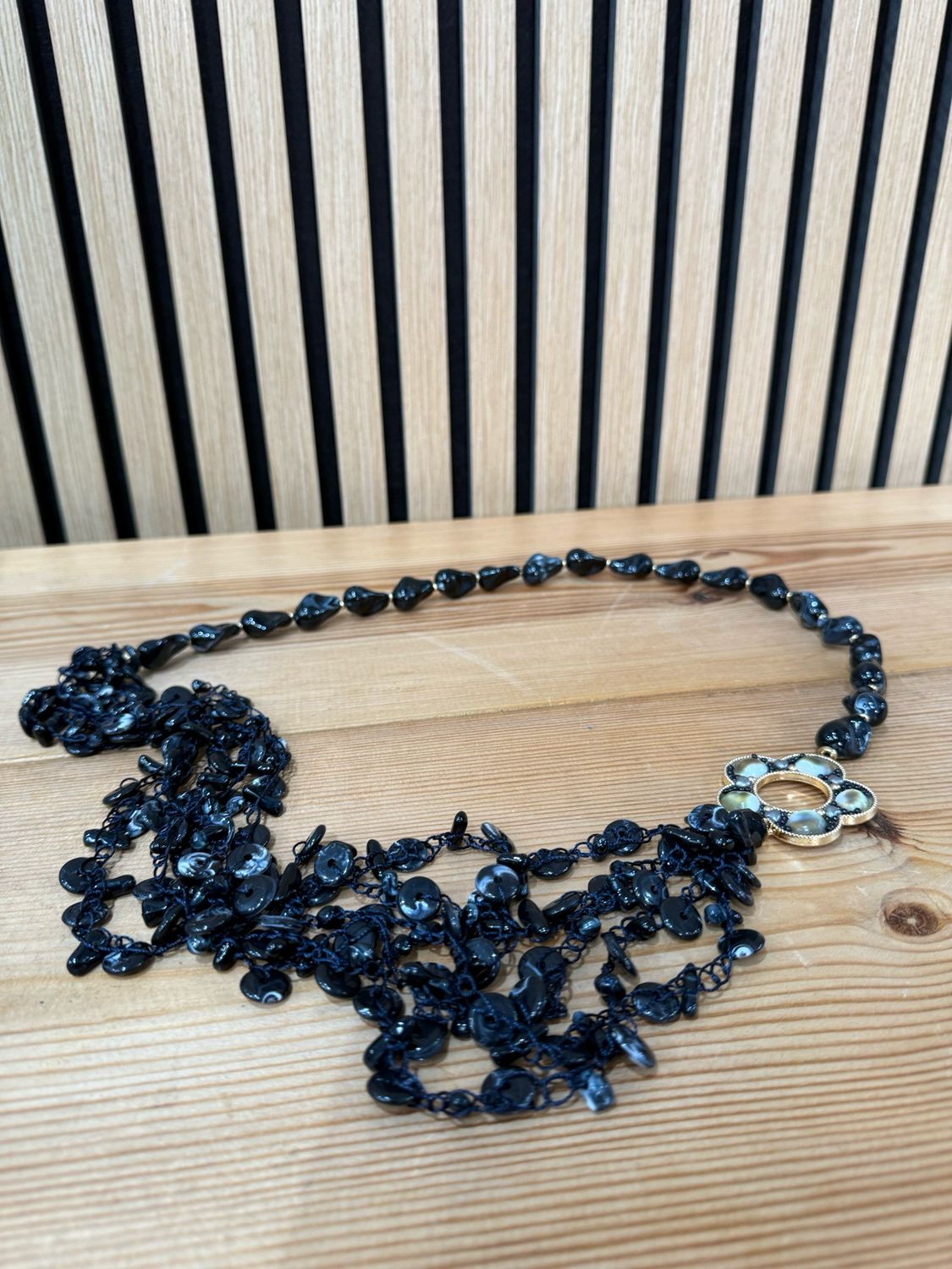 Lola - Multi Strand Beaded Necklace Navy