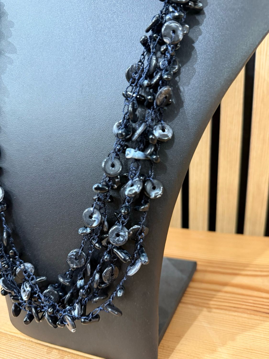 Lola - Multi Strand Beaded Necklace Navy