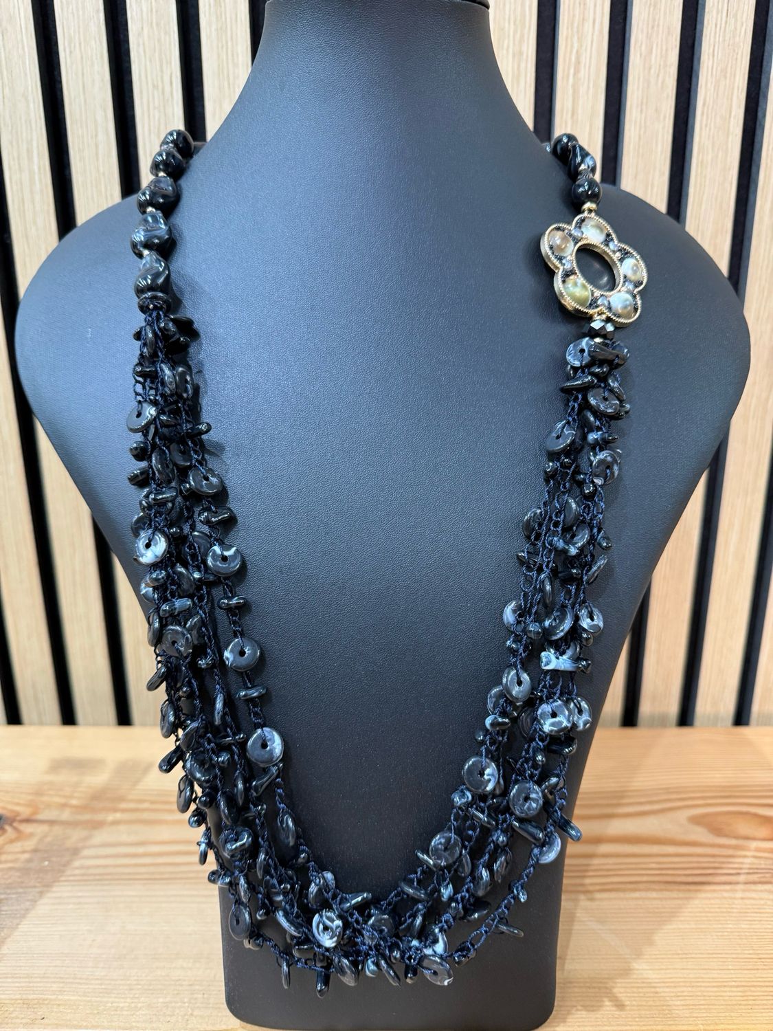 Lola - Multi Strand Beaded Necklace Navy