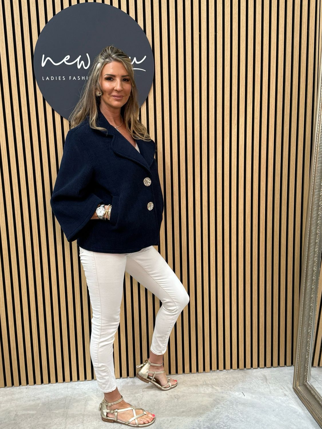 Milly - Navy Textured Jacket