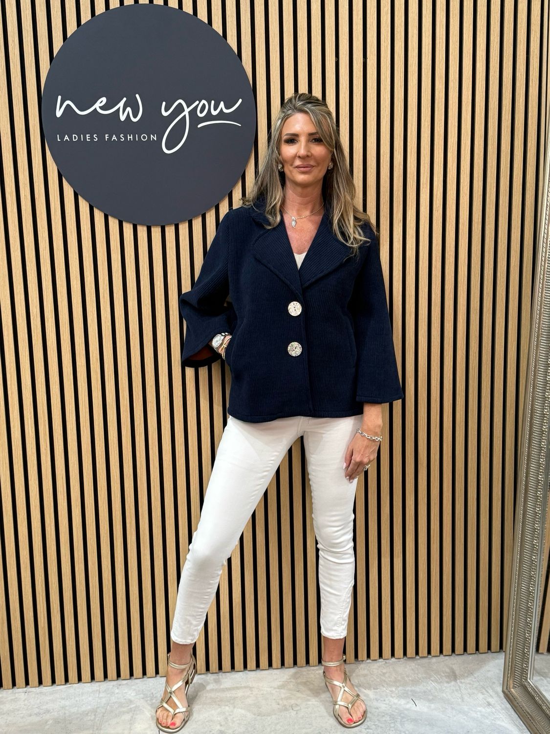 Milly - Navy Textured Jacket