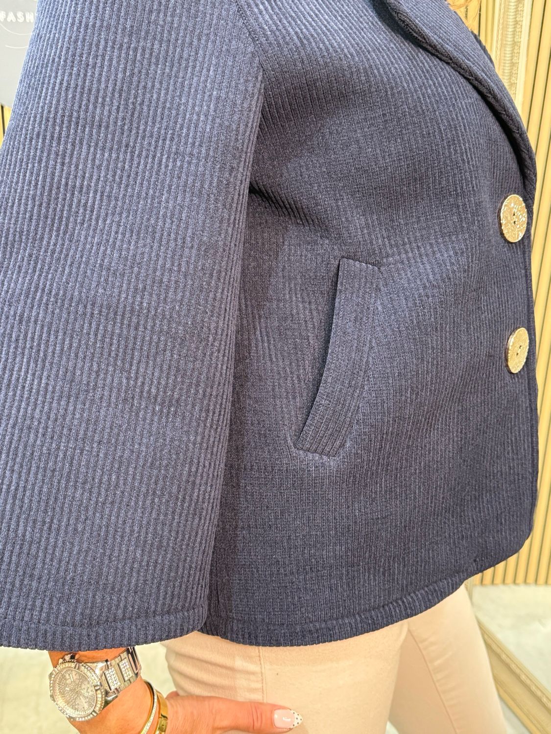 Milly - Navy Textured Jacket