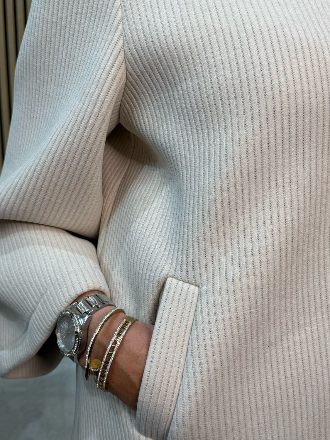 Chantelle - High Neck Button Jacket Cream