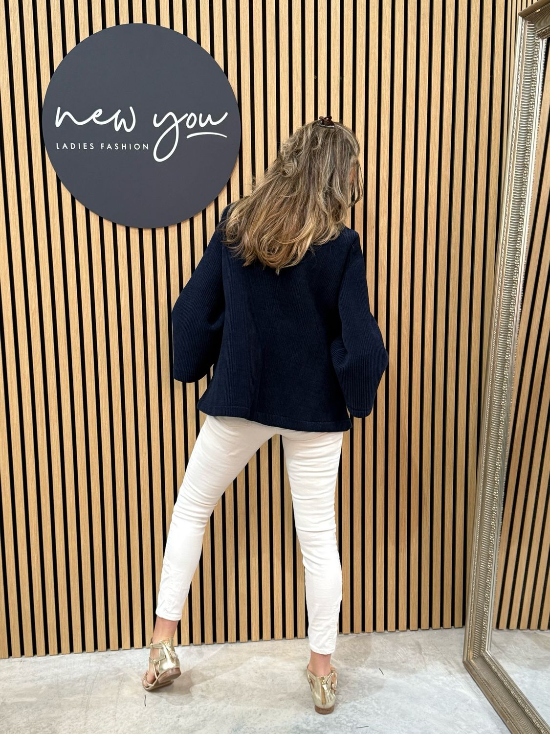 Chantelle - High Neck Button Jacket Navy