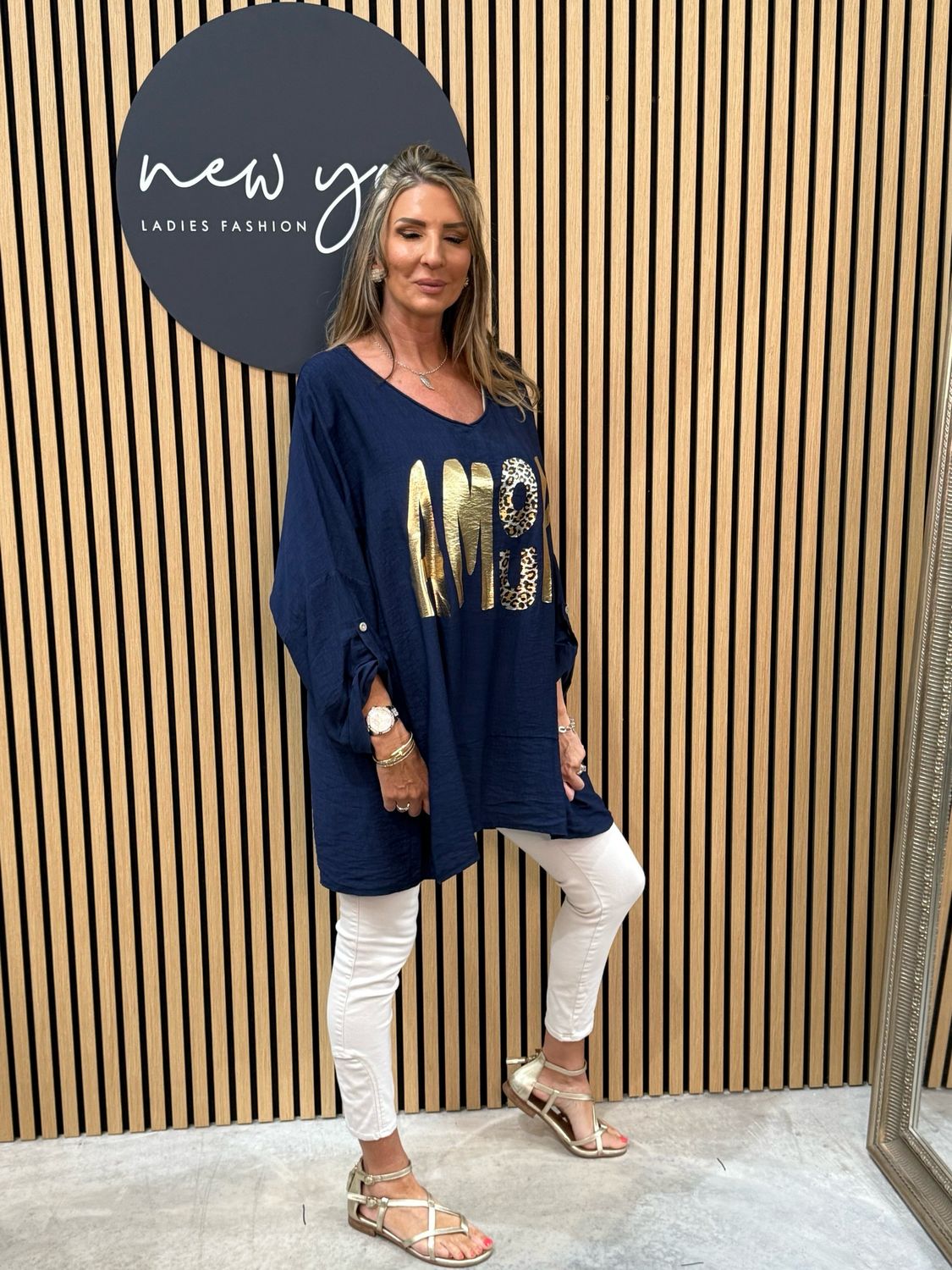 Amor - Oversized Top Navy