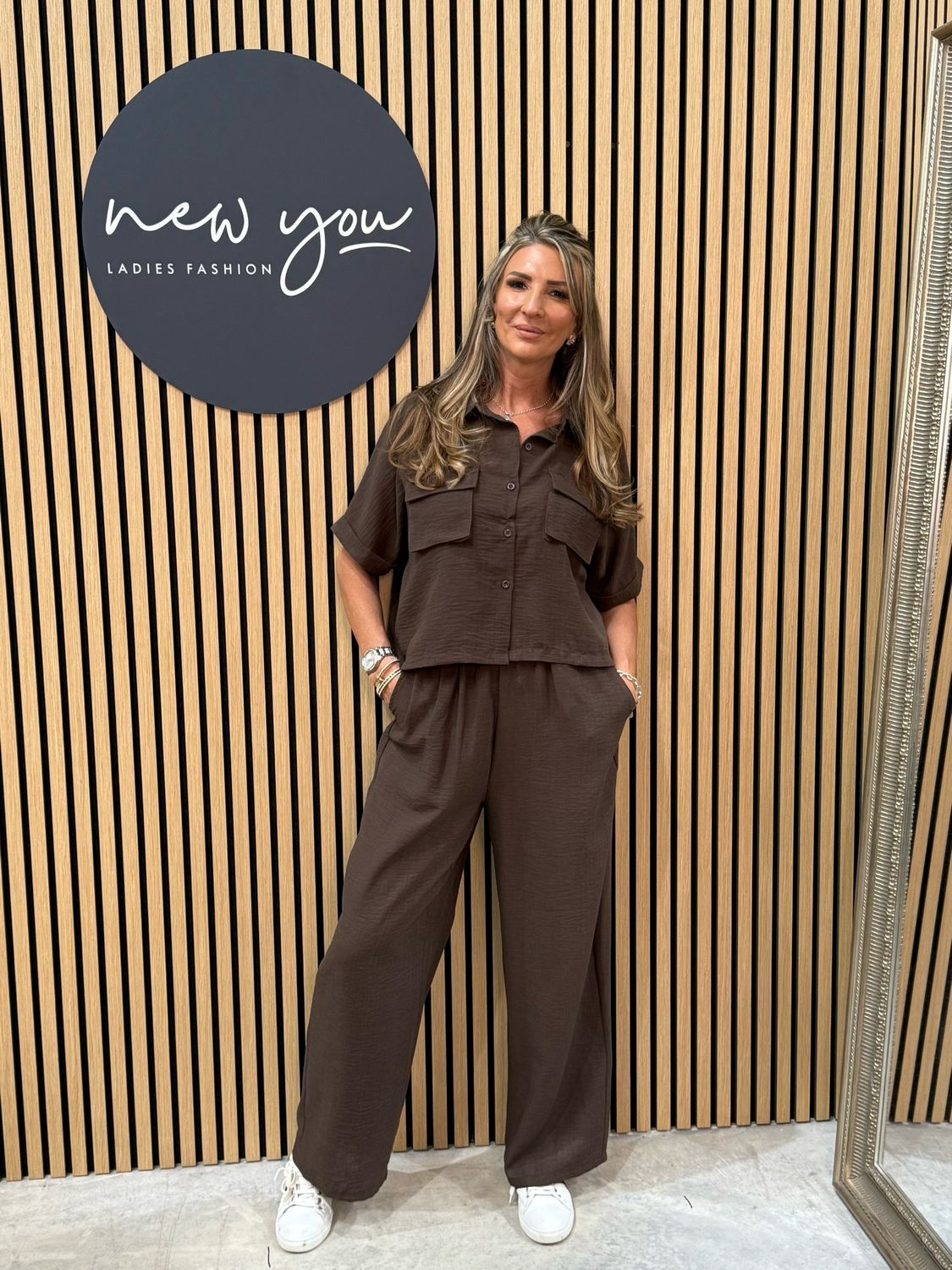 Jasmin - Chocolate Trouser Suit Set