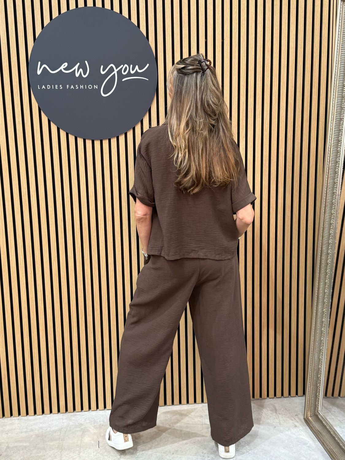 Jasmin - Chocolate Trouser Suit Set