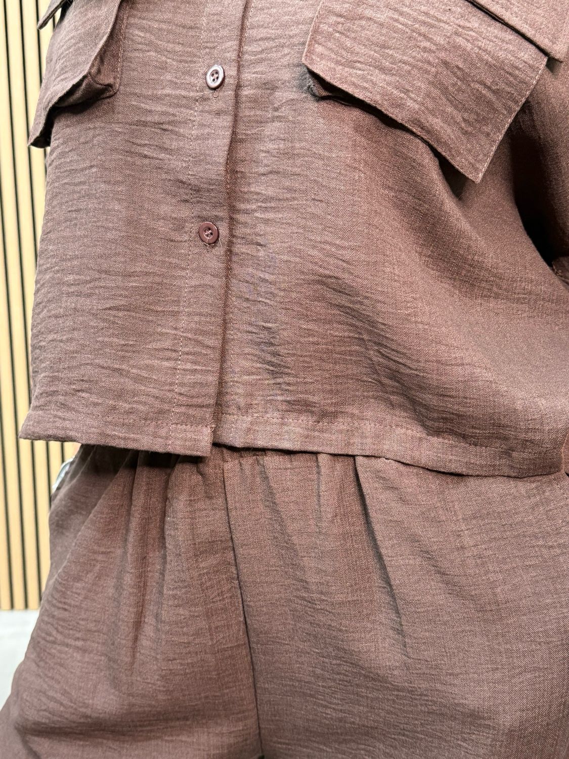 Jasmin - Chocolate Trouser Suit Set
