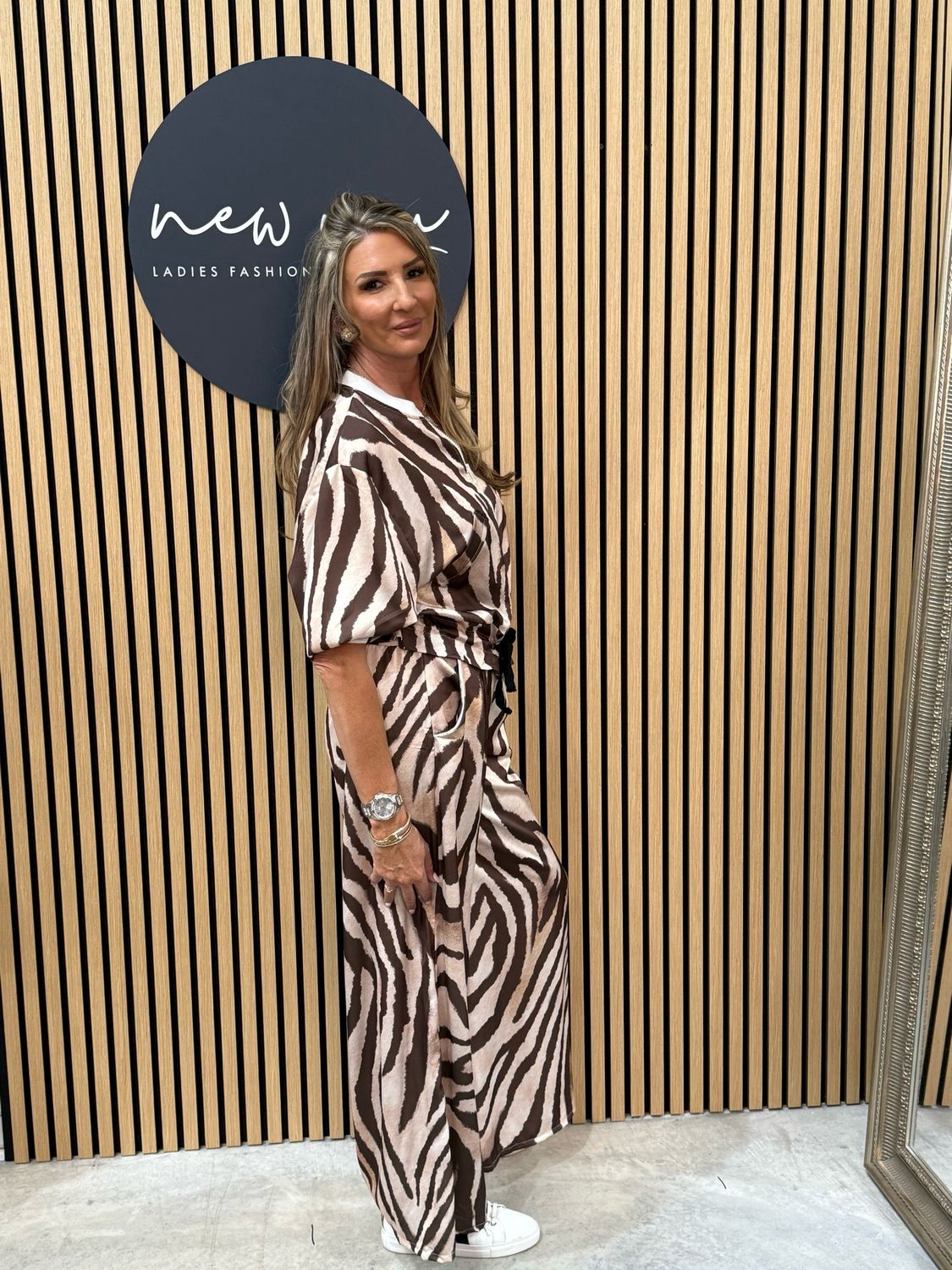 Zebra Print Satin 2 Piece Set