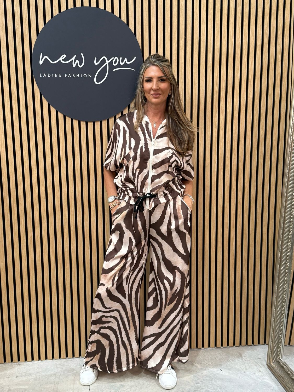 Zebra Print Satin 2 Piece Set