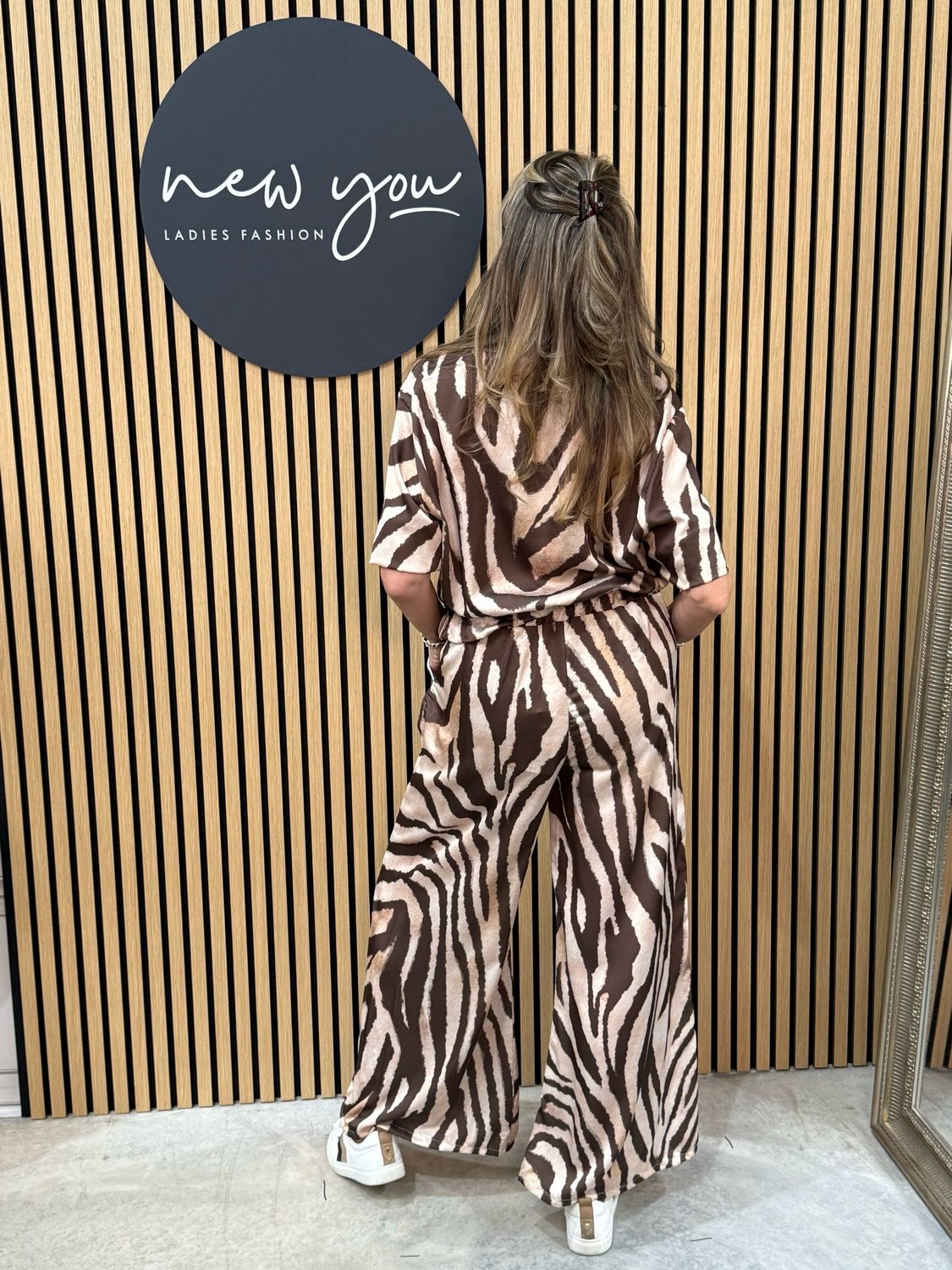 Zebra Print Satin 2 Piece Set