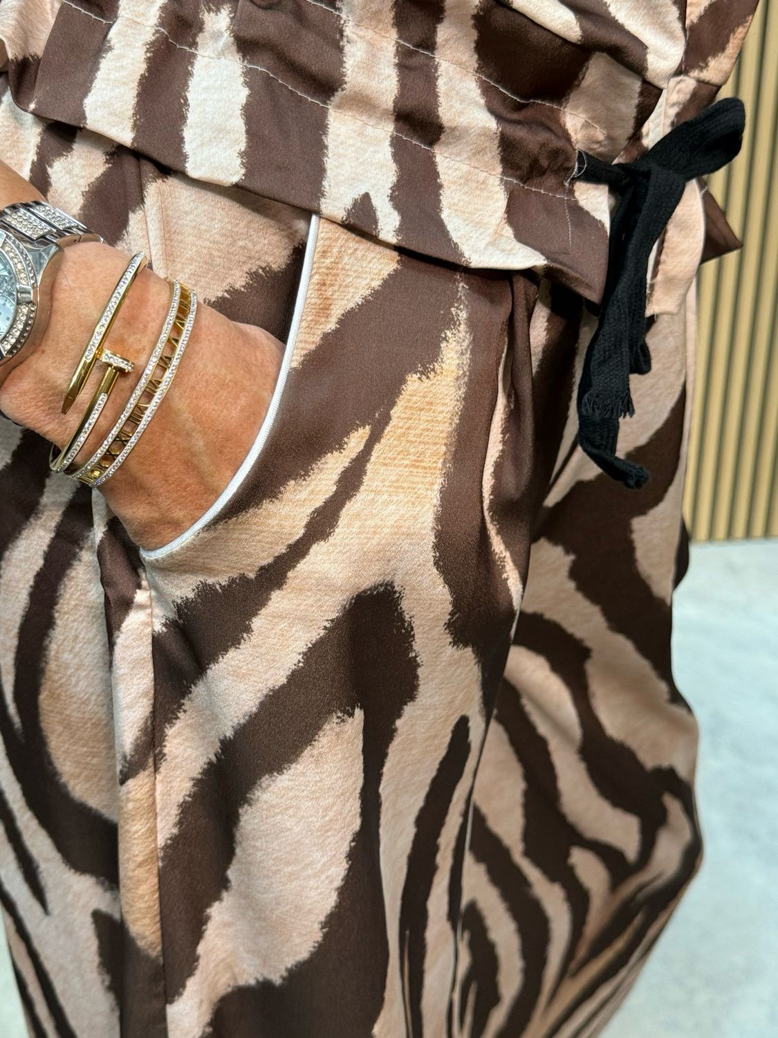 Zebra Print Satin 2 Piece Set
