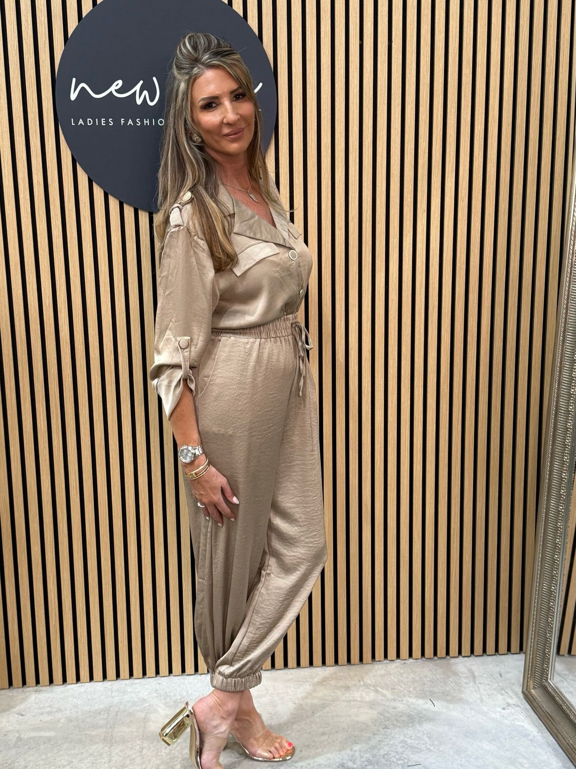 Raya - Chic Gold Utility Jumpsuit