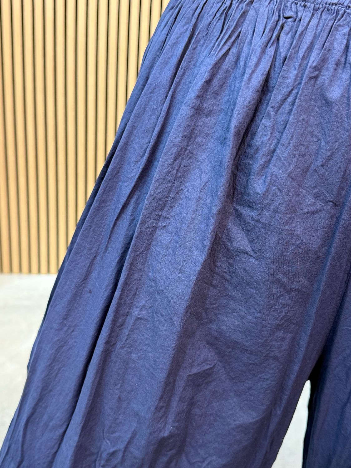 Portofino - Wide Leg Ruffle Trousers Navy