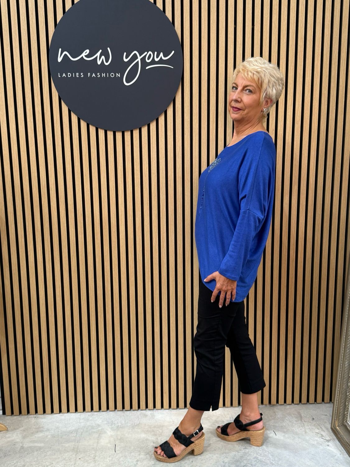 Serena Sparkle Heart Jumper Royal Blue