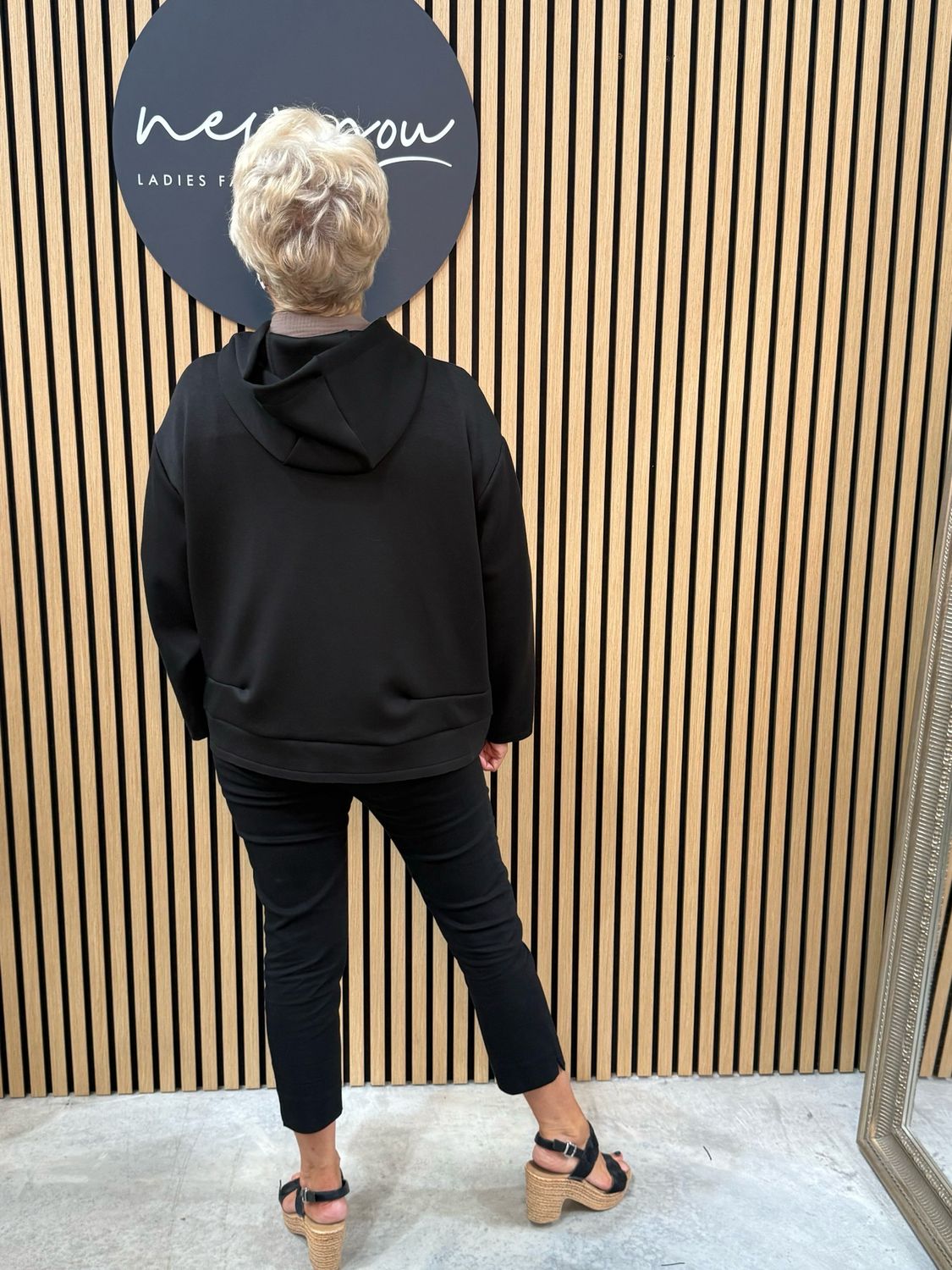 Pippa - Relaxed Zip Hoodie Black