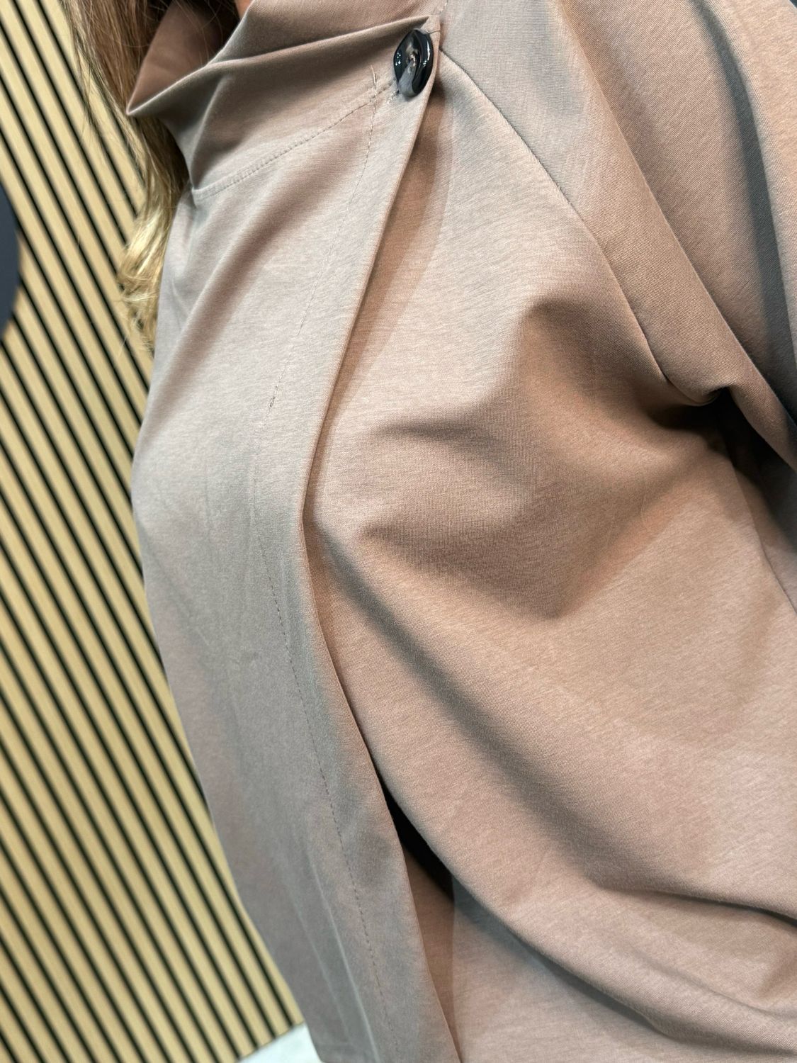 Asymmetric Button Lounge Set Taupe