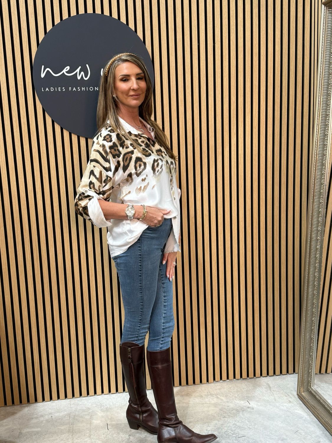 Animal Print Satin Shirt