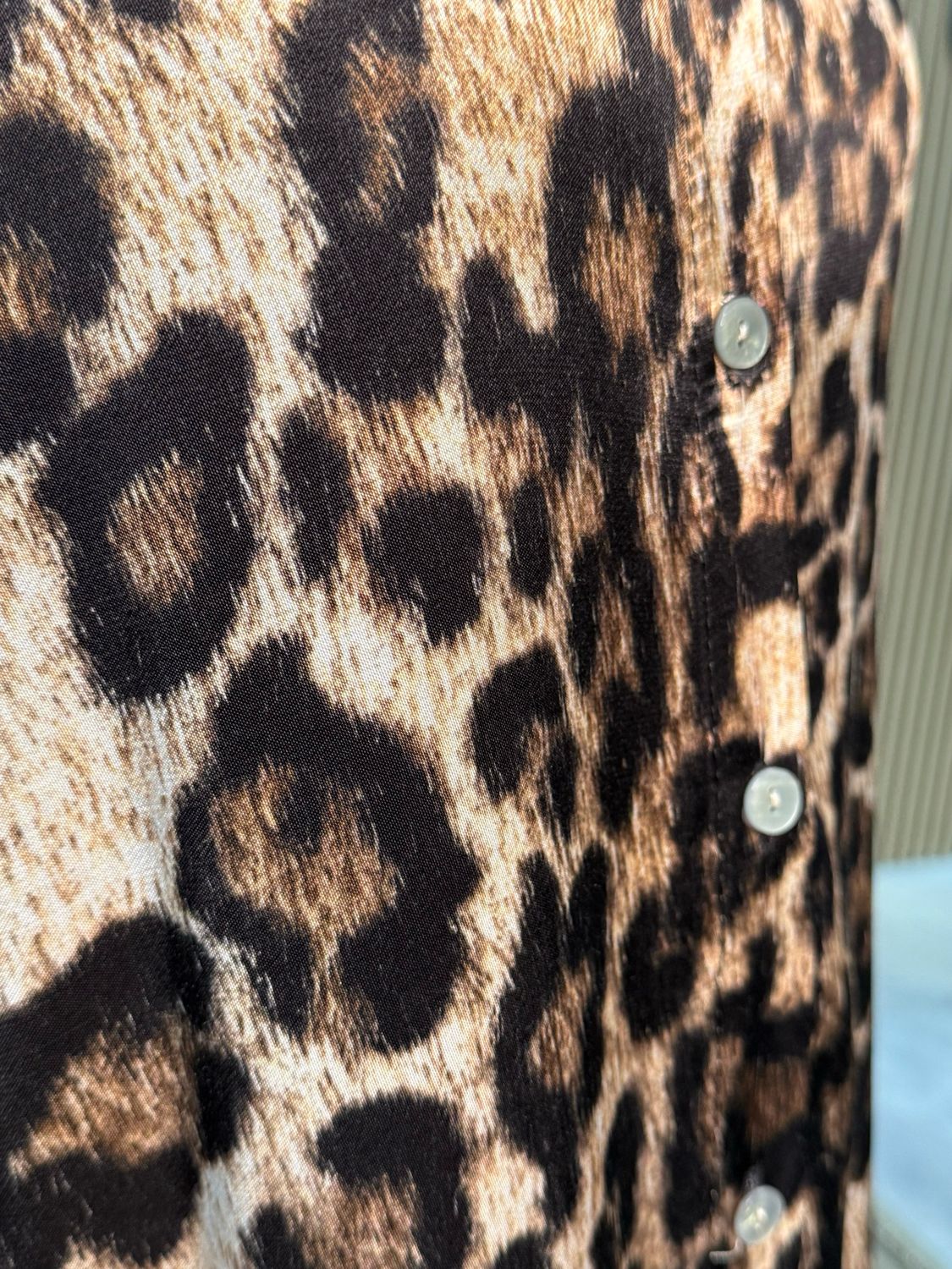 Leopard Print Satin Shirt