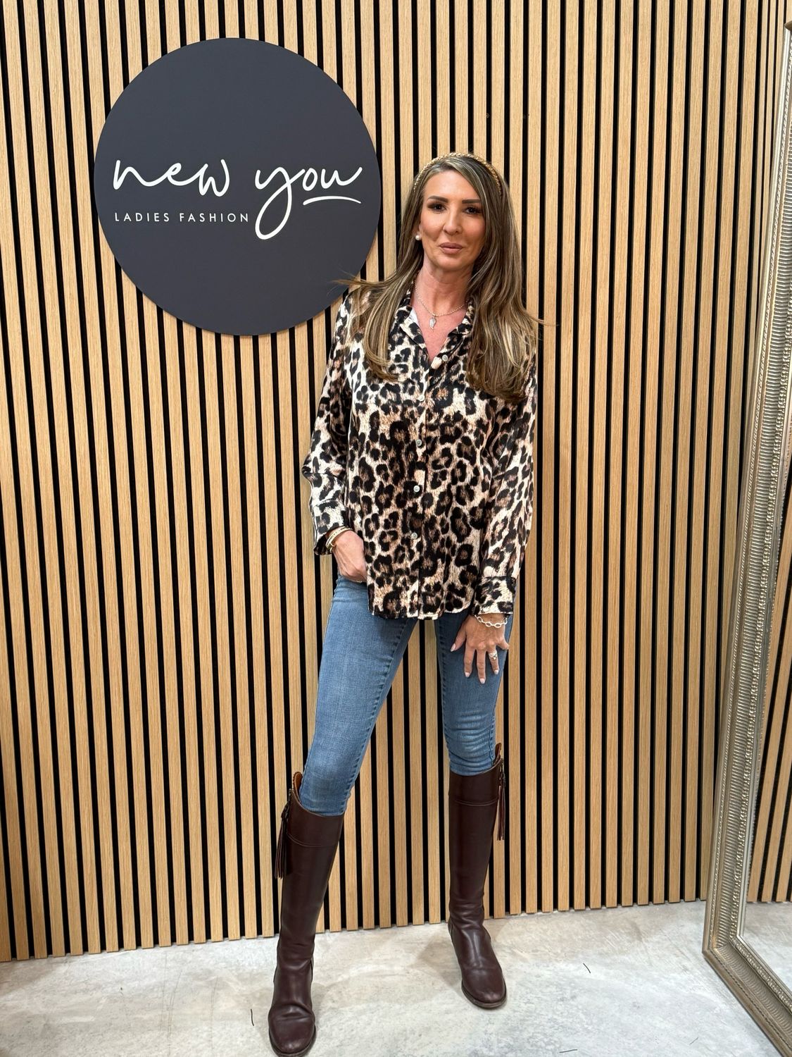 Leopard Print Satin Shirt