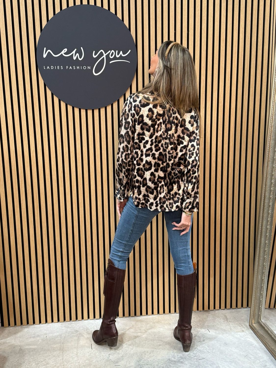 Leopard Print Satin Shirt